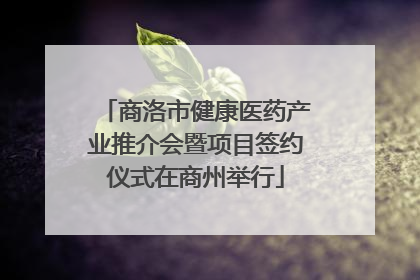 商洛市健康医药产业推介会暨项目签约仪式在商州举行