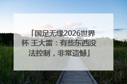 国足无缘2026世界杯 王大雷：有些东西没法控制，非常遗憾