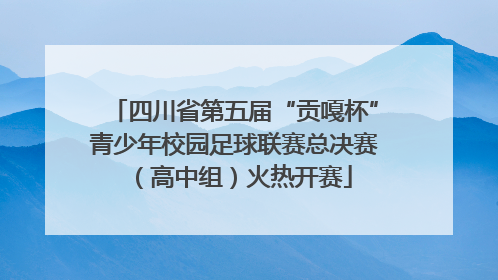 四川省第五届“贡嘎杯”青少年校园足球联赛总决赛（高中组）火热开赛