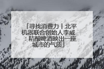 寻找消费力丨北平机器联合创始人李威：精酿啤酒映出一座城市的气质