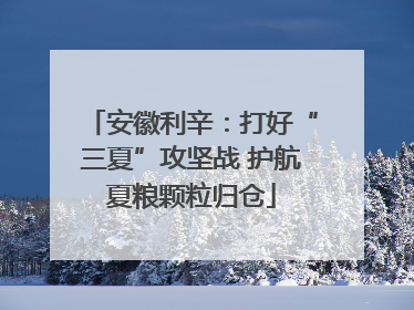 安徽利辛：打好“三夏”攻坚战 护航夏粮颗粒归仓