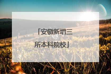安徽新增三所本科院校