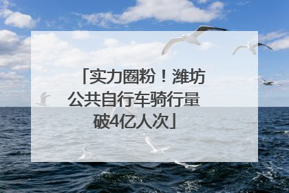 实力圈粉！潍坊公共自行车骑行量破4亿人次