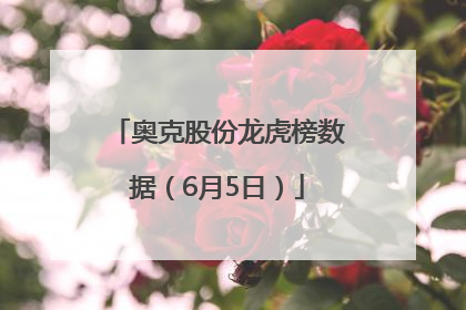 奥克股份龙虎榜数据（6月5日）