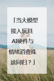 当大模型接入玩具 AI硬件与情绪消费殊途同归？
