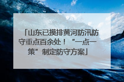 山东已摸排黄河防汛防守重点百余处！“一点一策”制定防守方案