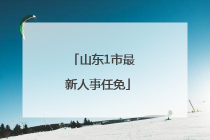 山东1市最新人事任免