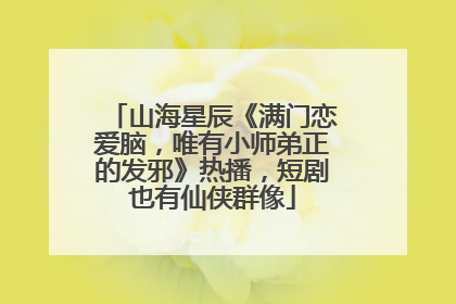 山海星辰《满门恋爱脑，唯有小师弟正的发邪》热播，短剧也有仙侠群像