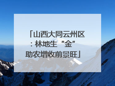 山西大同云州区：林地生“金” 助农增收前景旺