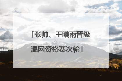 张帅、王曦雨晋级温网资格赛次轮