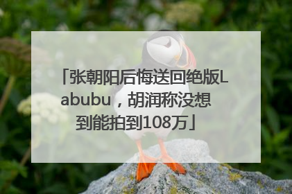 张朝阳后悔送回绝版Labubu，胡润称没想到能拍到108万
