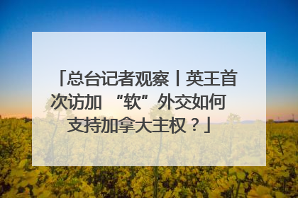 总台记者观察丨英王首次访加 “软”外交如何支持加拿大主权？