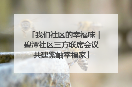 我们社区的幸福味｜碧潭社区三方联席会议共建紫岫幸福家