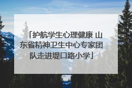护航学生心理健康 山东省精神卫生中心专家团队走进堤口路小学