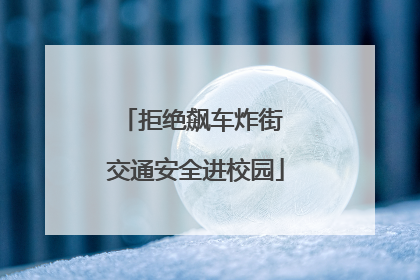拒绝飙车炸街 交通安全进校园