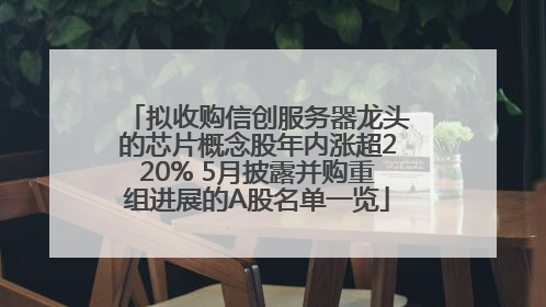 拟收购信创服务器龙头的芯片概念股年内涨超220% 5月披露并购重组进展的A股名单一览