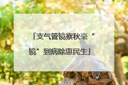 支气管镜察秋毫“镜”到病除惠民生