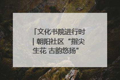 文化书院进行时｜朝阳社区“指尖生花 古韵悠扬”公益课堂开课了