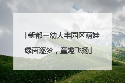 新都三幼大丰园区萌娃绿茵逐梦，童趣飞扬