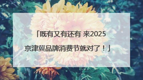 既有又有还有 来2025京津冀品牌消费节就对了！