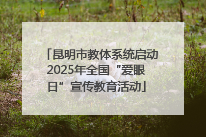 昆明市教体系统启动2025年全国“爱眼日”宣传教育活动
