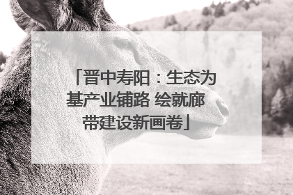 晋中寿阳：生态为基产业铺路 绘就廊带建设新画卷