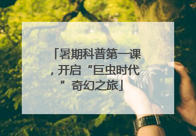 暑期科普第一课，开启“巨虫时代”奇幻之旅