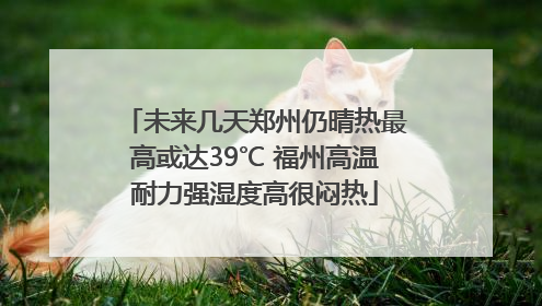 未来几天郑州仍晴热最高或达39℃ 福州高温耐力强湿度高很闷热
