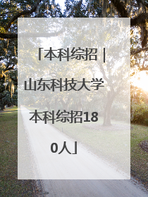 本科综招｜山东科技大学本科综招180人