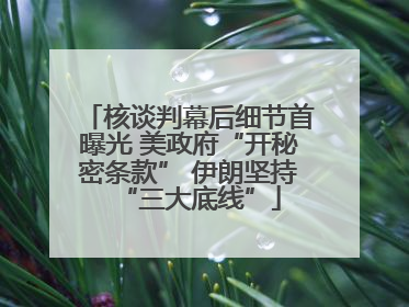 核谈判幕后细节首曝光 美政府“开秘密条款” 伊朗坚持“三大底线”
