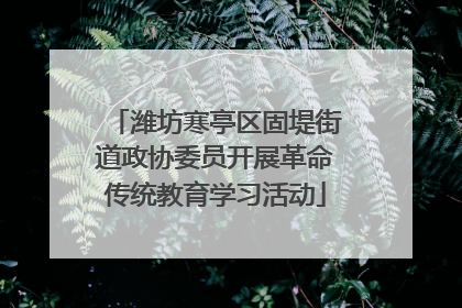 潍坊寒亭区固堤街道政协委员开展革命传统教育学习活动