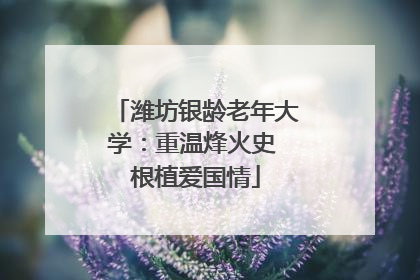 潍坊银龄老年大学：重温烽火史 根植爱国情