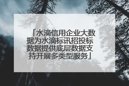 水滴信用企业大数据为水滴标讯招投标数据提供底层数据支持开展多类型服务