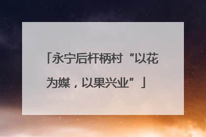 永宁后杆柄村“以花为媒，以果兴业”