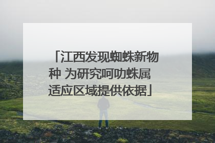 江西发现蜘蛛新物种 为研究呵叻蛛属适应区域提供依据