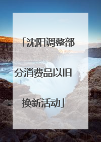 沈阳调整部分消费品以旧换新活动