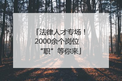 法律人才专场！2000余个岗位“职”等你来