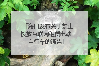 海口发布关于禁止投放互联网租赁电动自行车的通告