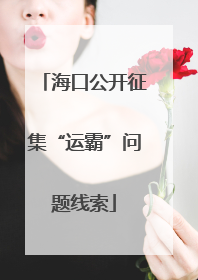 海口公开征集“运霸”问题线索