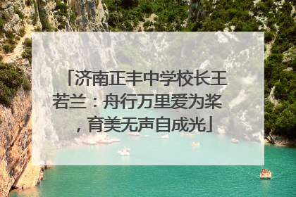 济南正丰中学校长王若兰：舟行万里爱为桨，育美无声自成光