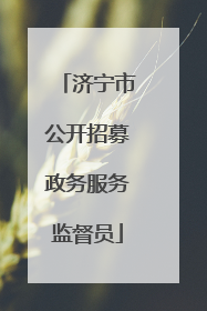 济宁市公开招募政务服务监督员