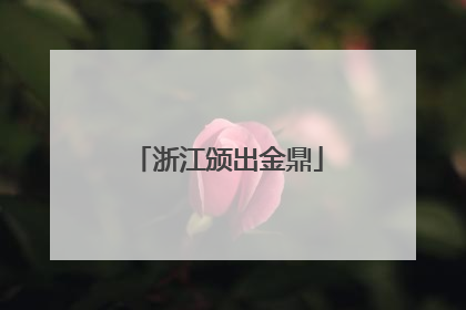 浙江颁出金鼎