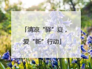 清凉“驿”夏，爱“新”行动