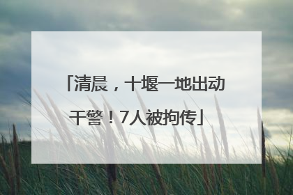 清晨，十堰一地出动干警！7人被拘传