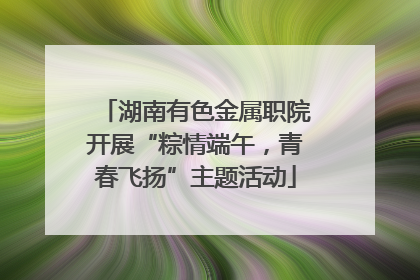 湖南有色金属职院开展“粽情端午，青春飞扬”主题活动