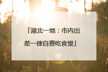 湖北一地：市内出差一律自费吃食堂