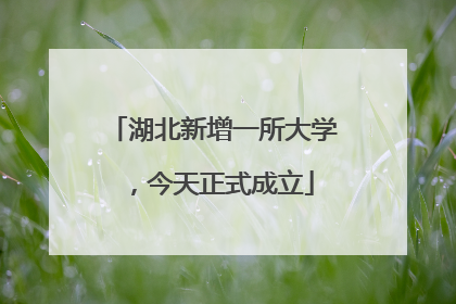 湖北新增一所大学，今天正式成立