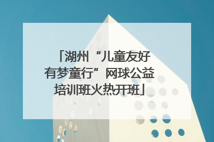 湖州“儿童友好 有梦童行”网球公益培训班火热开班
