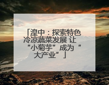 湟中：探索特色冷凉蔬菜发展 让“小菊芋”成为“大产业”