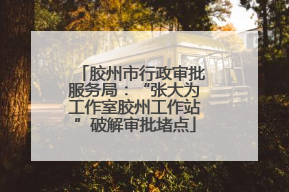 胶州市行政审批服务局：“张大为工作室胶州工作站”破解审批堵点